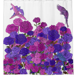 Cortina De Ducha Jardín Rosa