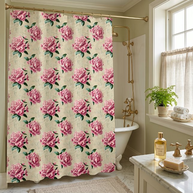 Cortina De Ducha Jardineras rosadas Shabby Chic (Subido por el creador)