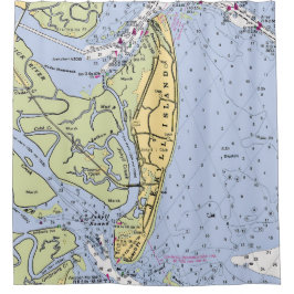 Cortina De Ducha Jekyll Island Nautical Chart Shower Curtain