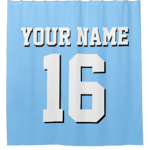 Cortina De Ducha Jersey de Sky Blue White Sports