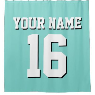 Cortina De Ducha Jersey del equipo Deportivo Blanco Turquoise Aqua