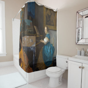 Cortina De Ducha Johannes Vermeer - Lady sentada en un Virginal