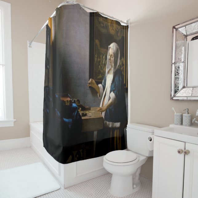 Cortina De Ducha Johannes Vermeer - Mujer manteniendo un equilibrio (In situ)