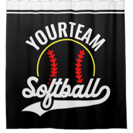 Cortina De Ducha Jugador de equipo de Softball AÑADIR NOMBRE Liga P