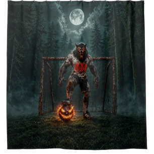 Cortina De Ducha Jugador de Fútbol Hombre Lobo Arte de Terror de Ha