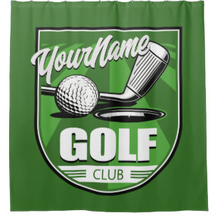 Cortina De Ducha Jugador de Golf Club NAME Pro Golfer Personalizado