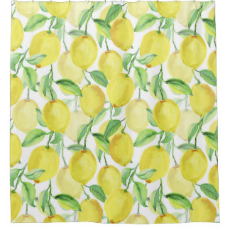 Cortina De Ducha Juicy Watercolor: Vibrante Pintura de limón