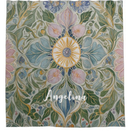 Cortina De Ducha Kaleidoscopio floral personalizado