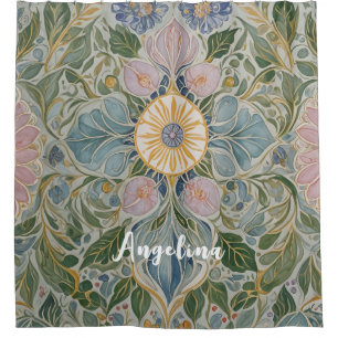 Cortina De Ducha Kaleidoscopio floral personalizado