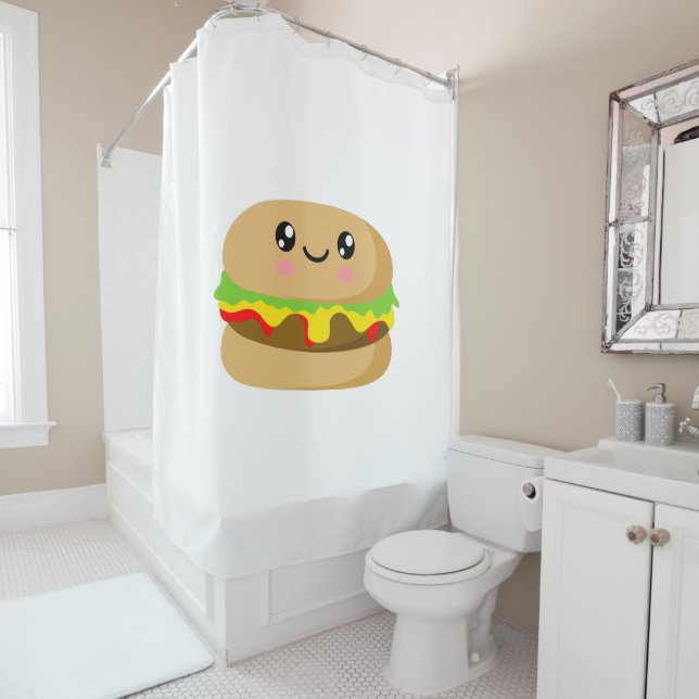 Cortina De Ducha Kawaii Burger (In situ)