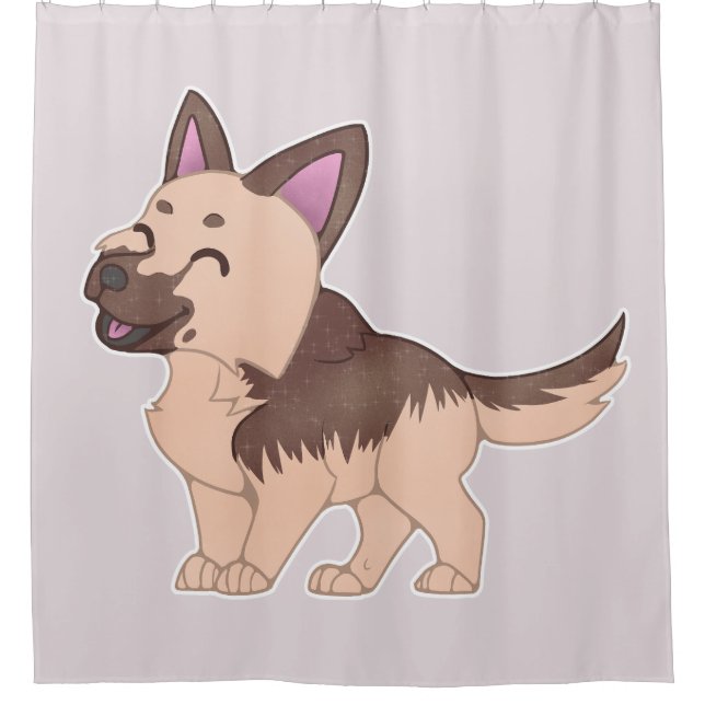 Cortina De Ducha Kawaii German Shepherd Dog (Anverso)