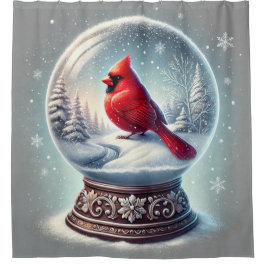 Cortina De Ducha Keepsake, el cardenal de invierno