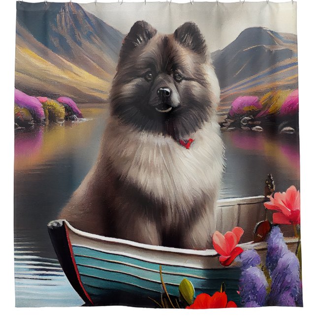 Cortina De Ducha Keeshond sobre un remo: una aventura escénica (Anverso)