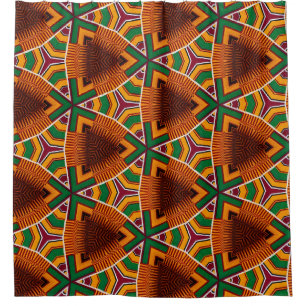 Cortina De Ducha Kente Geometría Keanza Afrocéntrica