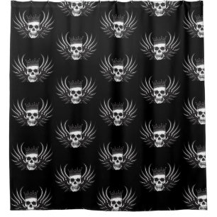 Cortina De Ducha King Skull con alas