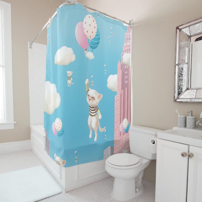 Cortina De Ducha Kittens Bound (In situ)