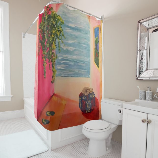 Cortina De Ducha Kitty en la costa (In situ)