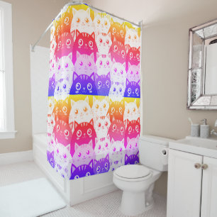 Cortina De Ducha Kitty Kat Kaleidoscope