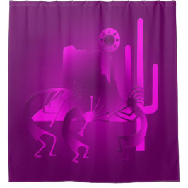 Cortina De Ducha Kokopelli del suroeste en morado