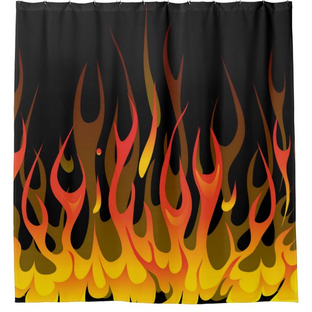 Cortina De Ducha Kustom Flames (Anverso)