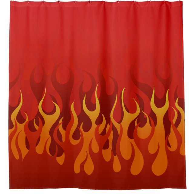 Cortina De Ducha Kustom Flames (Anverso)