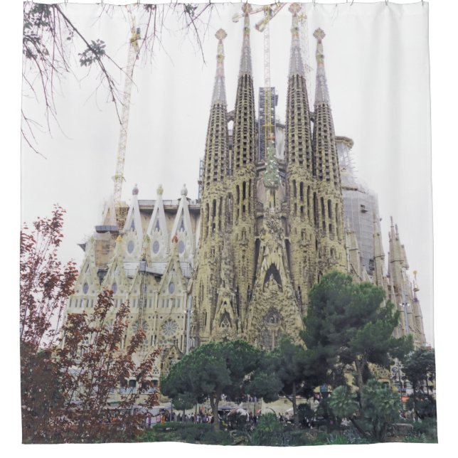 Cortina De Ducha "La Basílica Sagrada Familia en Barcelona, España" (Anverso)