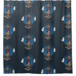 Cortina De Ducha La bruja y los fantasmas de Halloween truco o trat