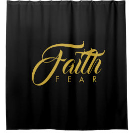 Cortina De Ducha La fe sobre el miedo el oro y el negro