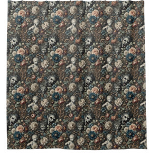 Cortina De Ducha La guardería de las caídas - Diseño floral gótico