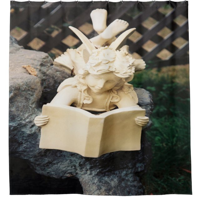 Cortina De Ducha La lectura de Faerie en el estanque Koi........ (Anverso)