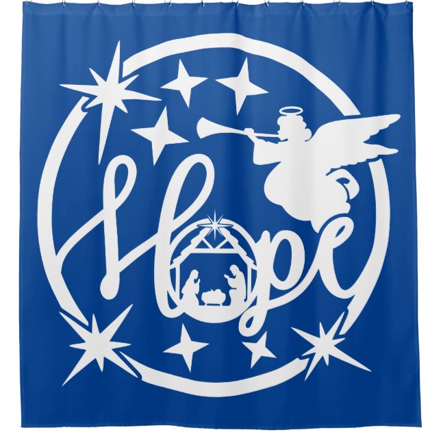 Cortina De Ducha La Natividad de Esperanza con Ángel (Anverso)