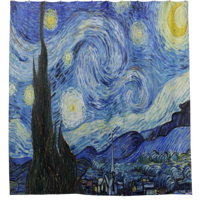Cortina De Ducha La noche estrellada de Vincent Van Gogh (Anverso)