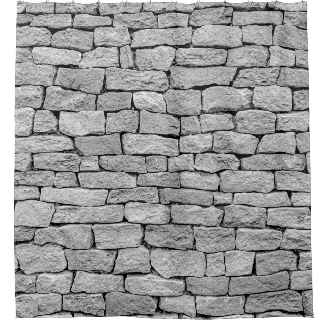 Cortina De Ducha La pared de piedra gris como fondo abstracto. (Anverso)