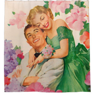 Cortina De Ducha la pareja feliz