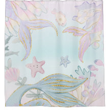 La sirena de la Purpurina acuarela viaja bajo el m