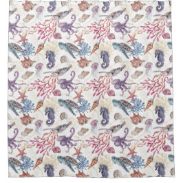 Cortina De Ducha La vida marina bajo el mar