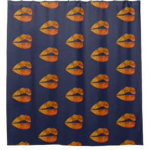 Cortina De Ducha Labios dorados