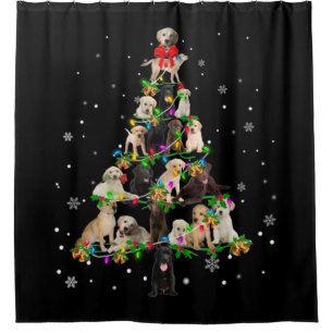 Cortina De Ducha Labrador Retriever Christmas Tree X mas