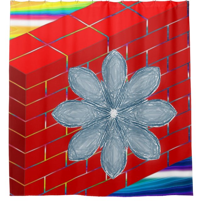 Cortina de ducha Ladrillo rojo (Anverso)