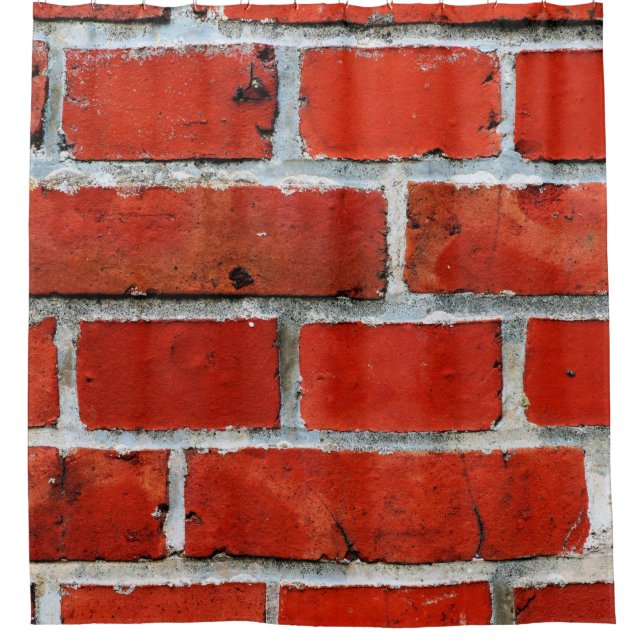 Cortina De Ducha Ladrillos pared ladrillos rojos pared de ladrillo (Anverso)