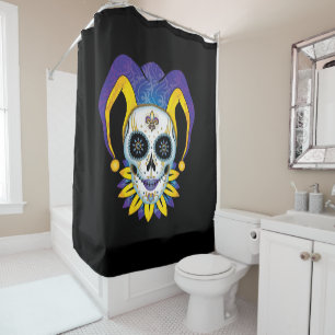 Cortina De Ducha Lady Jester Skull