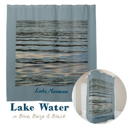 Cortina De Ducha Lago Agua Azul Beige Negro