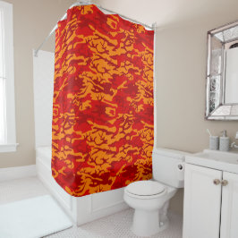 Cortina De Ducha Lava Red Camo