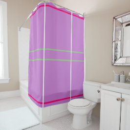 Cortina De Ducha Lavanda Blanco Rosa Verde Geométrico 