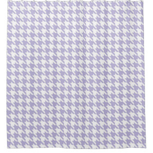 Cortina De Ducha Lavanda y patrón de galgas blancas
