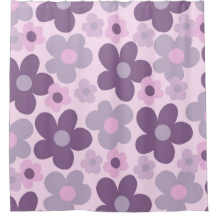 Cortina De Ducha Lavender Daisies Retro Dream #1 #retro #Decoración