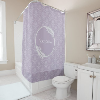 Cortina De Ducha Lavender elegante Damask personalizado