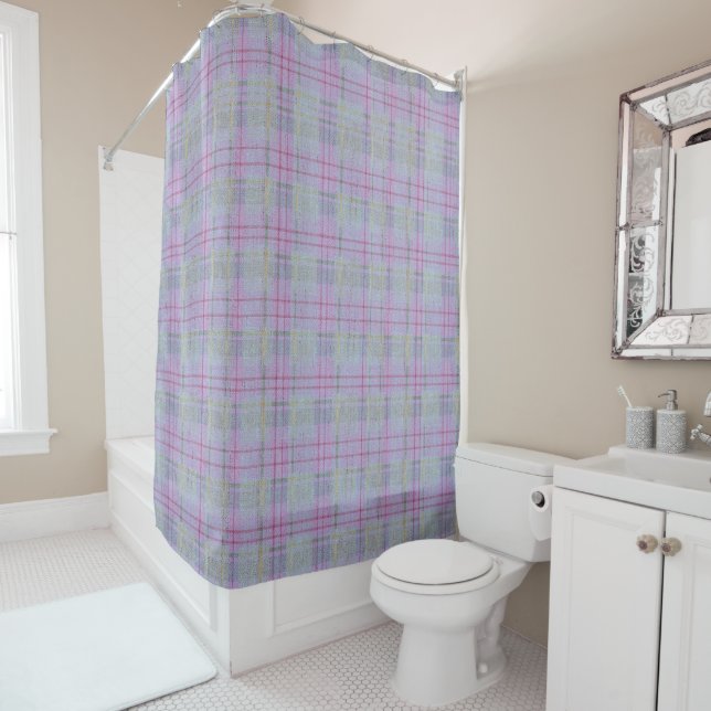 Cortina De Ducha Lavender Plaid Harmony  (In situ)