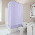 Cortina De Ducha Lavender Purple Modern Script Girly Monograma Nomb<br><div class="desc">Lavanda Monograma Morado Nombre Baño Cortina de Ducha. Esto hace que el dulce perfecto cumpleaños 16,  boda,  ducha de novia,  aniversario,  ducha de bebé o fiesta de soltera sea regalo para alguien que ama el lujo glam y los estilos de moda.</div>