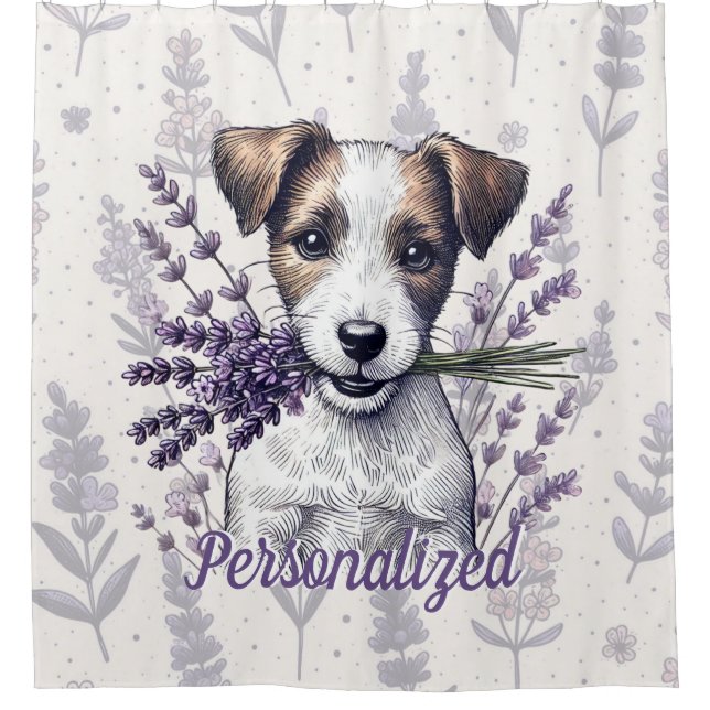 Cortina De Ducha Lavender Terrier Love (Anverso)